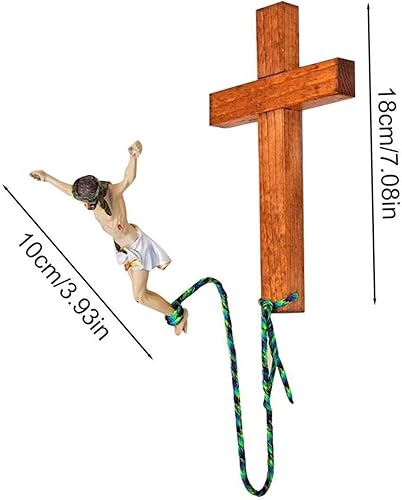 Adorable Resin Jesus Wall Art Sculpture, Bungee Jesus Crucifix, Religious Resin Statues, Wall Art Decor Jumping Jesus Resin Figurine, Study Jesus Resin Craft Statue, Jesus Resin Craft Statues for Home - Nail Gallerys