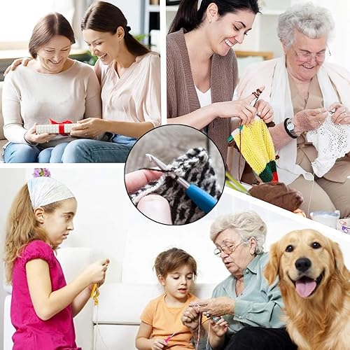 Plstod 9 Crochet Tricot Ergonomique, Aiguille en Caoutchouc Coloré Avec Poignée Souple (2/2.5/3/3.5/4/4.5/5/5.5/6 mm) - Nail Gallerys