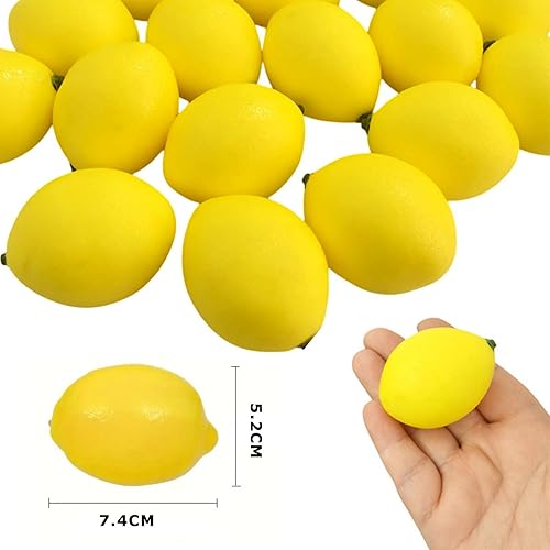 Srvauyea 10 Pièces Citrons Jaunes Artificiels, Réalistes Citron en Plastique, Faux Citrons Jaunes Réalistes, Citron Décorative Simulé pour la Cuisine, Les Fêtes D'été et Les Centres de Table - Nail Gallerys