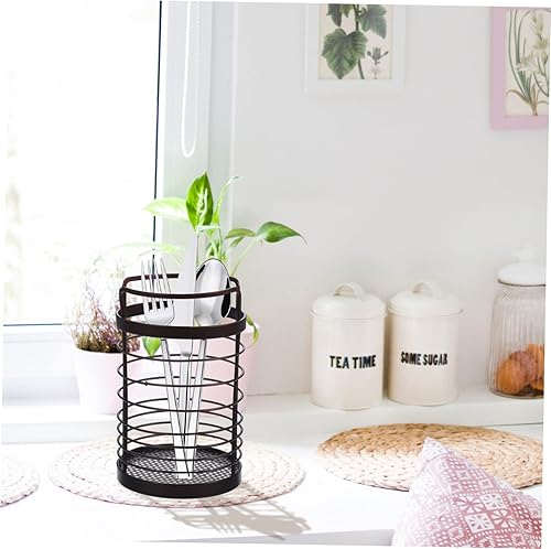 HOMSFOU Porte- Porte-ustensiles En De Fer Porte-ustensiles De Comptoir Pot à Ustensiles Porte Couvert Porte-ustensiles Noir Titulaire De Largenterie Porte-paille Ménage Le Fer - Nail Gallerys