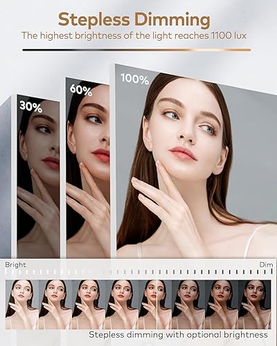 BAFUL Miroir cosmétique avec éclairage, miroir grossissant, 23 x 17 cm, blanc - Nail Gallerys