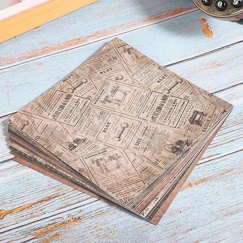 Papier de scrapbooking, Kits d'autocollants de scrapbooking de 48 feuilles, vieux décoratif pour planificateur, journal de balle, journal indésirable, bricolage rétro, fournitures de papeterie - Nail Gallerys