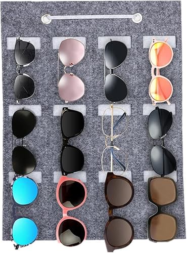 Rangement pour Organisateur de Lunettes de Soleil - 12 Fentes en FeutreOrganisateur de Lunettes de Poche Mural Résistant à la Poussière, Lunettes de Soleil Sac de Rangement, - Nail Gallerys