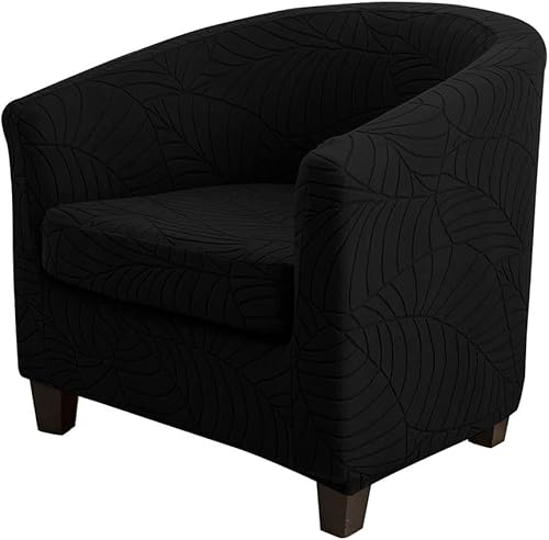 Highdi Housse de Fauteuil Cabriolet Chesterfield en Jacquard Motif de Feuille Extensible avec Housse de Siège, épaissir Couverture de Fauteuil Antidérapant Housse de Canapé (Gris Foncé) - Nail Gallerys