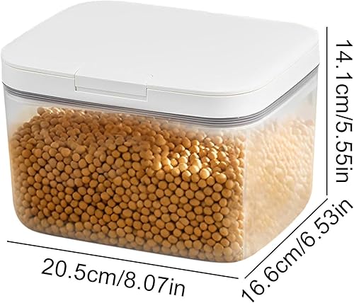 Récipient à capsules de linge, distributeur de riz, distributeur de lessive de 2,8 l, boîte de rangement pop-up, grand distributeur avec couvercle et verre doseur, stockage des aliments secs - Nail Gallerys