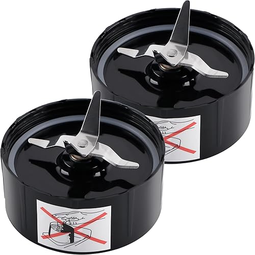 Equust Lot de 2 pièces de rechange pour mixeur à lame croisée Fonctionne avec les mélangeurs Magic Bullet 250 W Modèle MB1001 Series Noir - Nail Gallerys