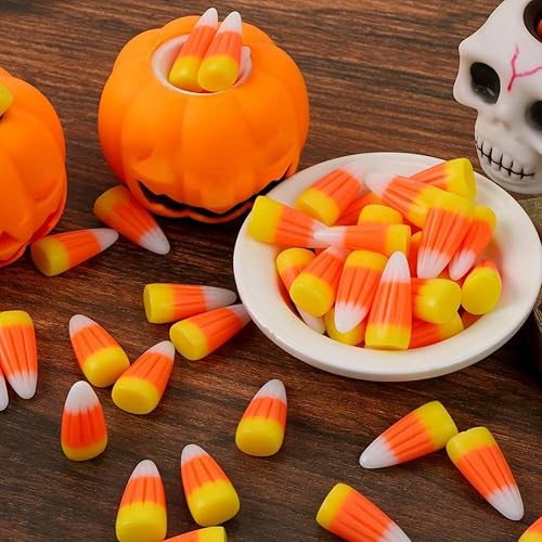 Freerirton 50 PCS Halloween Résine Bonbons Maïs Artificiel 3D Bonbons Maïs Perle Résine Automne Faux Maïs Scrapbooking Embellissements - Nail Gallerys