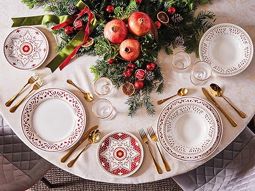 Tognana Charme, Service de vaisselle pour 6 personnes, 18 pièces, porcelaine, rouge - Nail Gallerys