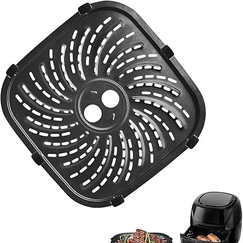 BlesConi Plateau de rechange en acier au carbone pour friteuse à air comprimé PowerXL pour friteuse Vortex Pro Air Fryer Plus Passe au lave-vaisselle (22 x 22 cm) - Nail Gallerys