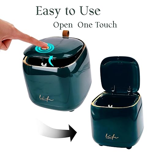 Lifu Mini poubelle de table avec couvercle, peu encombrante pour la cuisine, la salle de bain et le bureau - Petite poubelle étanche avec couvercle - Idéale pour la table, le bureau et les espaces de - Nail Gallerys