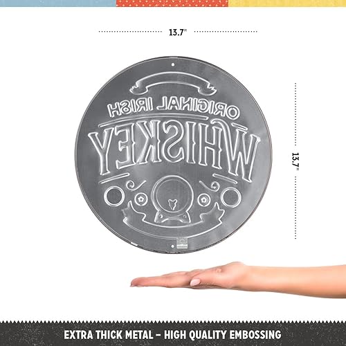 Nostalgic-Art Plaque rétro, Ø 35 cm, Original Irish Whiskey – Idée cadeau comme accessoire du bar, en métal, design vintage - Nail Gallerys