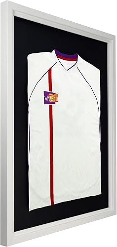 Vivartic DIY Adulte Standard Sports Shirt Display Frame 60 x 80cm - Cadre blanc, cadre intérieur blanc, carte de soutien noir - Nail Gallerys