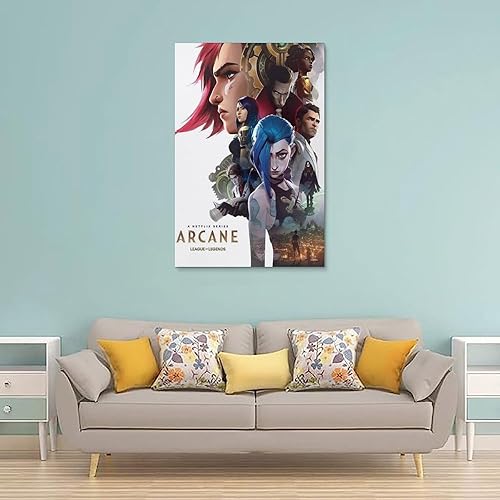 Binnigau Poster du film Arcane LOL Season 1 - Impression sur toile pour chambre à coucher - 30 x 45 cm - Nail Gallerys