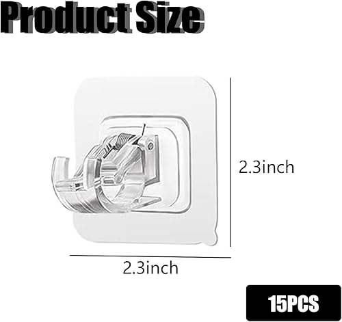 KUBDPQOR 12 Pcs Supports Tringle Rideaux sans Percage, Crochets Autocollants pour la Maison, Supports Autocollants pour Tringle à Rideaux Transparente pour la Maison, la Salle de Bain, l'hôtel - Nail Gallerys