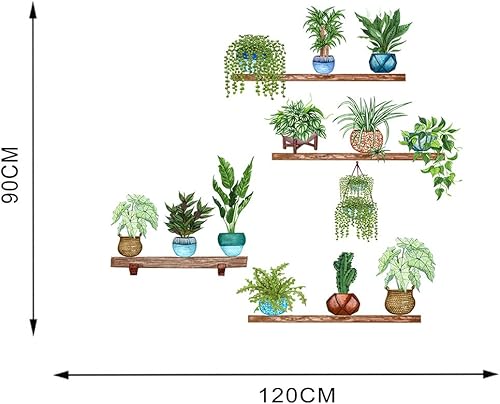 Sticker Mural Plante, Stickers Muraux Plante en Pot, Nature Fleurs Stickers muraux Papier Peint décoration, pour Salon Cuisine Pépinière Chambre Art Bricolage Decoration Murale Stickers Muraux - Nail Gallerys