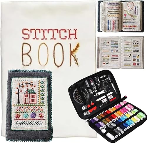 ABPWO Livre de points à faire soi-même, livre de broderie, livre de couture pour débutants adultes (version B 106 points) - Nail Gallerys