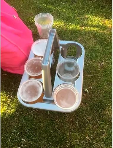 Acan Tradineur - Porte-bouteilles en plastique, 6 bouteilles, transport de boissons, boissons gazeuses, résistant (PP), fabriqué en Espagne (argent, 28 x 34 x 25,5 cm) - Nail Gallerys