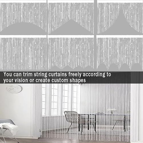 Highdi Rideau de Porte en Perles, Rideau Anti Moustique, Moustiquaire de Porte Entrée et Exterieur, Separation de Piece pour Fenêtre de Cuisine, Chambre et Salon (Gris,100x200cm) - Nail Gallerys