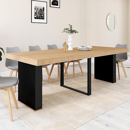 IDMarket - Table Console Extensible Eden 10 Personnes 235 cm Bois et Noir - Nail Gallerys