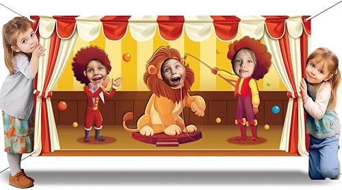 WADORN d'animaux Cirque Spectacle Toile Fond, 180x90cm Carnaval Photo Porte Bannière Carnaval Arrière Plan Cirque Thème Bannière pour Décorations de Carnaval Fournitures de Jeux - Nail Gallerys