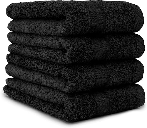 4 pièces/8 pièces dans de nombreuses couleurs – 4/8 Set de serviettes essuie-mains 50 x 100 cm, 100 % coton, Weiss, Lot de 4 - Nail Gallerys