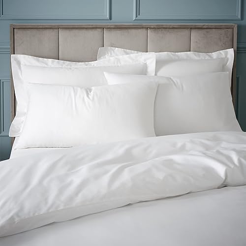 Bianca Fine Linens Bedding Parure de lit Double en Coton égyptien 180 Fils avec Housse de Couette et taies d'oreiller Blanc - Nail Gallerys
