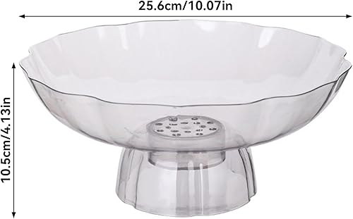 Bol à Fruits sur Pieds, 25.6×10.5cm Bol à Fruits sur Pied Décoré en Plastiques pour Comptoir de Cuisine, Présentoir à Desserts pour Collations, Noix, Bonbons (Crème) - Nail Gallerys