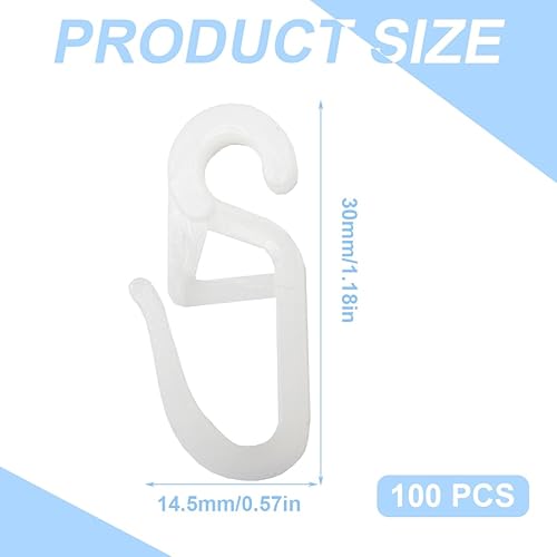 100pcs Crochet de Rideau Crochet de Rideau avec Oeillet Blanc Crochet de Rideau pour Anneau de Levage Anneau de Rideau avec Crochet de Rail Tringle à Rideau et Tringle à Rideau Crochet de Lèvre - Nail Gallerys