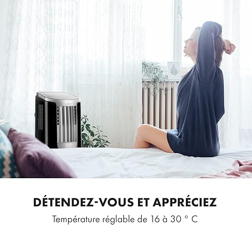 Klarstein Climatiseur Mobile Silencieux, Climatiseur 4 en 1, Mode Nuit, Déshumidificateur, Ventilateur, Mini Climatisation à Faible Conso, Evacuation, Clim Portable, Puissante, 7000 BTU, Climatiseurs - Nail Gallerys
