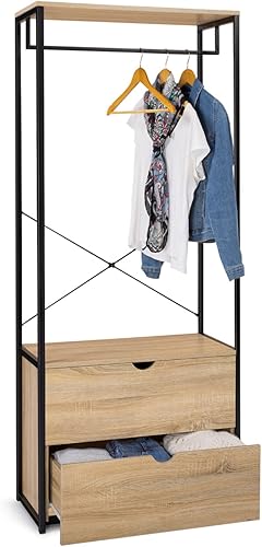 IDMarket - Dressing penderie 2 tiroirs L. 80 cm Detroit Design Industriel - Nail Gallerys