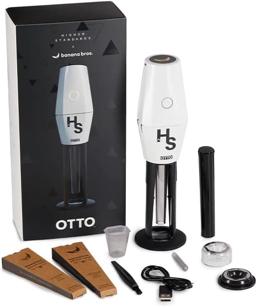 Banana Bros Otto Moulin à herbes électrique & rouleau conique automatique + carte Evertree Grinder (blanc) - Nail Gallerys