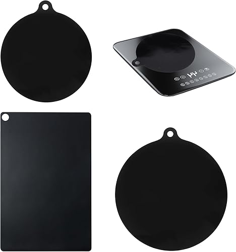 HUANR 3 Pièces Tapis Plaque Induction, Réutilisable Protection pour Plaque Induction, 3 Tailles Noir Tapis à Induction pour Protéger, pour Protéger Surfaces de Cuisson à Induction - Nail Gallerys