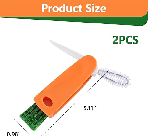 OUDQFCJ 2 Pcs Brosse de Nettoyage 3-en-1 pour Couvercles et Fentes, Ensemble Multifonctionnel de Goupillons pour Bouteilles et Tasses, Brosse Nettoyante Portable pour Gourdes et Becherdeckel - Nail Gallerys