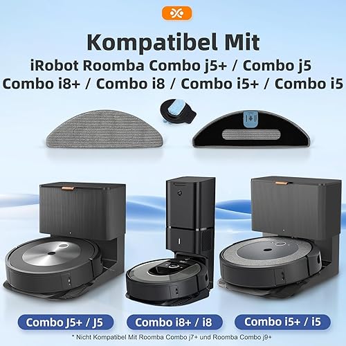 NIXOOT Lot de 18 recharges pour iRobot Roomba Combo i8+ / i8 / Combo j5 / Combo j5+ / Combo i5 / Combo i5+ - Chiffons de nettoyage lavables en microfibre (6 tampons de nettoyage + 12 lingettes de - Nail Gallerys