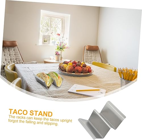 IMIKEYA Prensa pour Tortillas Assiette À Tortilla en Acier Inoxydable 4 Pièces Support À Maïs Support À Tacos - Nail Gallerys