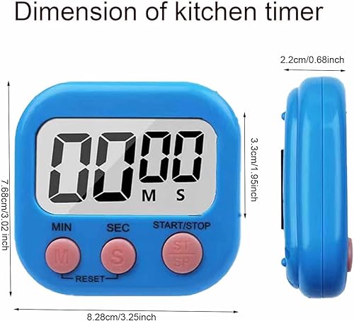 Kyzistn Lot de 6 minuteries de cuisine numériques, avec interrupteur ON/OFF pour les étudiants, la cuisine, la cuisson - Nail Gallerys