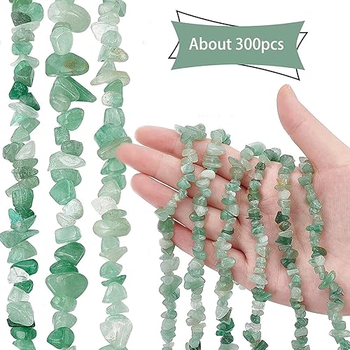 300 Pièces Perles De Pierres Précieuses Gemmes Avec Un Trou Perles De Puce De Pierres Précieuses Aventurine Chip Perles Pour La Fabrication De Bijoux De Collier De Bracelet À Bricoler (Multicolor) - Nail Gallerys