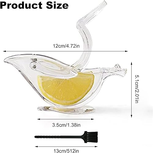 Presse Citron, 2Pcs Presse Agrume Manuel, Acrylique Transparent en forme de Bateau Presse Agrumes Manuel, Lemon Squeezer Bird Lemon Squeezer avec 1pcs petite brosse,Petit Outil pour Cuisine et Bar - Nail Gallerys