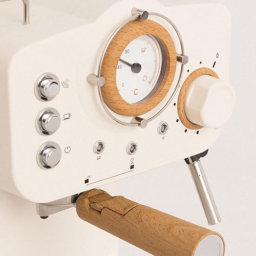 CREATE/THERA RETRO/Machine à café espresso blanc, pour espresso et cappuccino, 1100 W, 15 bar, avec vapeur pivotante, réservoir de 1,25 l, pour café moulu et dosettes de café. - Nail Gallerys