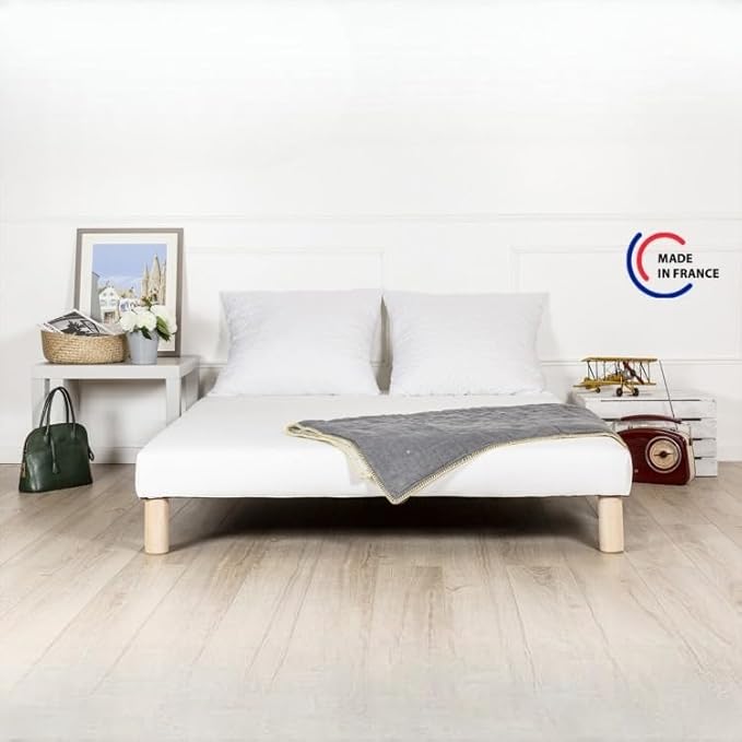 Générique Sommier Peggy Blanc(140x190cm) Pieds Offert - Nail Gallerys