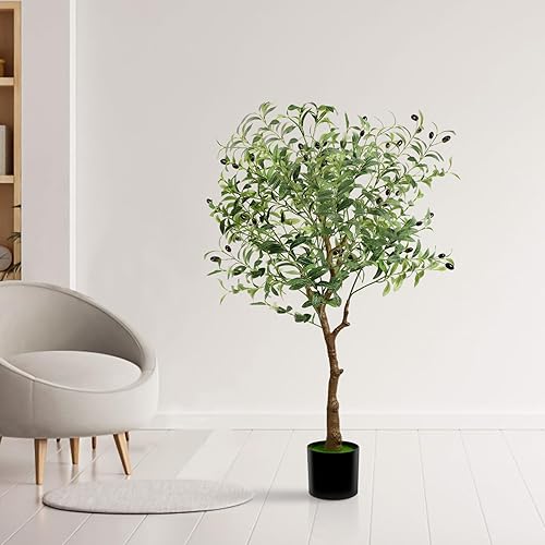KUOGAS Olivier Artificiel, 120 CM Plante Artificielle, Olivier Artificiel Intérieur Adapté à La Décoration De Salon Chambre Bureau - Nail Gallerys