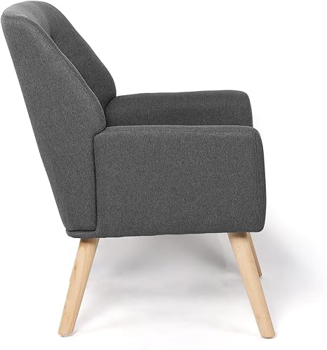 IDMarket - Fauteuil scandinave NAT en Tissu Gris Anthracite - Nail Gallerys