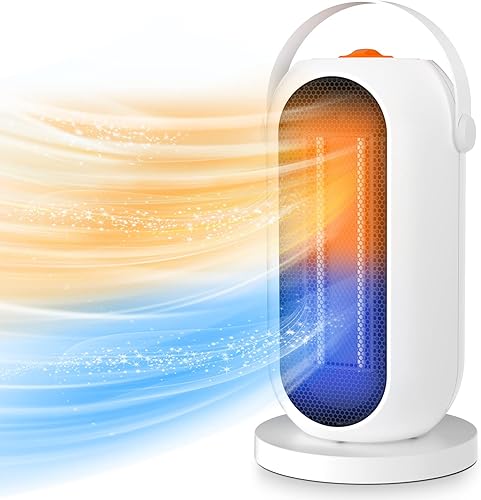 Chauffage Soufflant, Radiateur Soufflant Électrique PTC 750/1500W, Oscillation à 90°, Protection Contre Surchauffe & Anti-Basculement, 2 Modes de Chauffage + Ventilateur, Salle de Bain Maison Bureau - Nail Gallerys