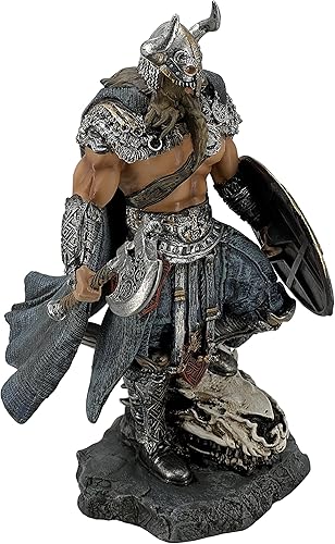 LOOYAR Statue en résine Viking Warrior Dragon Slayer - Décoration d'intérieur, Bureau ou Cadeau pour Salon, Porche et Bureau - Nail Gallerys