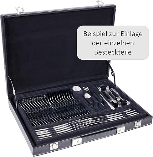 GRÄWE Mallette à couverts vide en cuir synthétique avec inserts pour 60 couverts - Nail Gallerys
