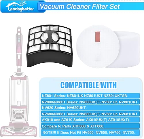 Filtres NZ801UKT pour aspirateur Shark Rotator Powered Lift Away NV801UKT NV620 NV680 NV681 NV682 NV683 NV800 NV801 NV801UK NV803 UV810 AX910 Comparé à la pièce # XFF680 & XXXXX HF680 - Nail Gallerys