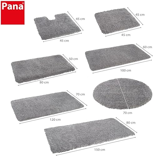 PANA Vienna Premium Tapis de Bain (Rond 70cm) • Tapis de Bain à Poils Longs • Tapis de Douche • Tapis WC • Antidérapant & Absorbant • sans découpe WC • Couleur : Baie - Nail Gallerys