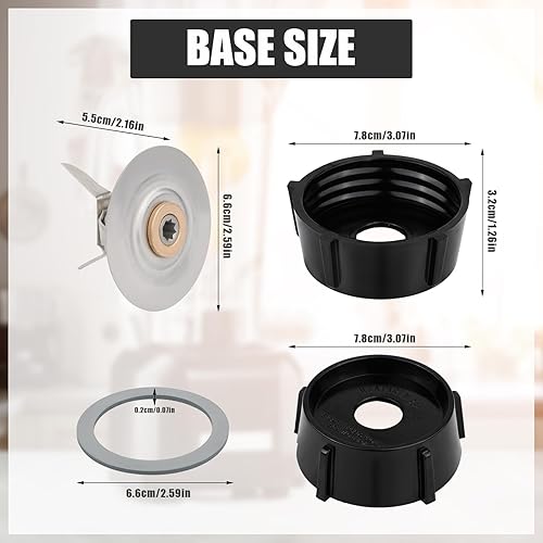 Pièces de Rechange de Mélangeur pour Oster, Lame de Glace de Mélangeur avec Capuchon de Base de Pot et 2 Joints Toriques en Caoutchouc Compatibles avec Oster Osterizer Mélangeurs Accessoires - Nail Gallerys