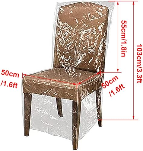 Lot de 4 housses de chaise en plastique transparent - Imperméables - Réutilisables - En PVC transparent - Nail Gallerys