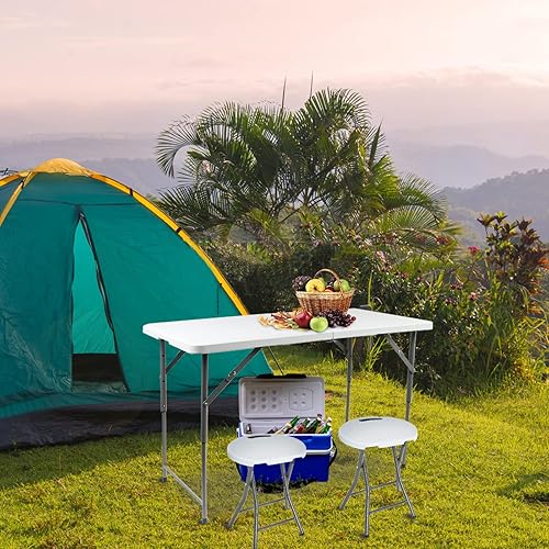 Todeco Tabouret Pliant Lot de 4 avec Poignée Plastique,Tabouret de Salle de Bain,Tabouret Pliant Extérieur pour Jardin,Camping,Tabourets de Salon Pliant,Charge Maximale: 300 kg,33x29x46cm,Blanche - Nail Gallerys